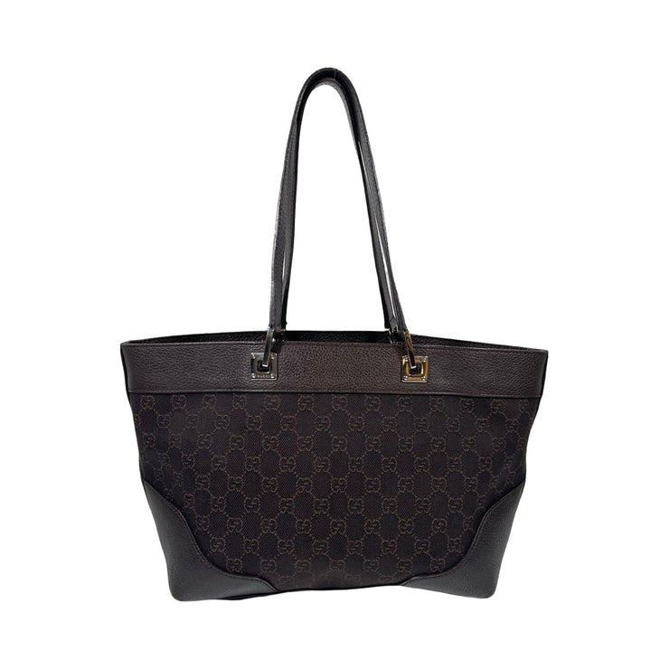 Gucci - GG Supreme Canvas Brown Pebbled Leather Tote