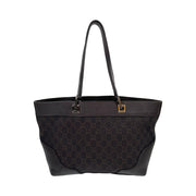 Gucci - GG Supreme Canvas Brown Pebbled Leather Tote