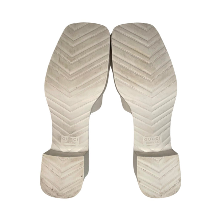 Gucci - GG White Rubber Platform Slide Sandals