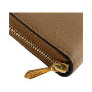 Gucci - GG Zumi Brown Grained Leather Long Zip Wallet