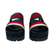 Gucci - Multicolor Web Platform Slingback Sandals