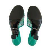 Gucci - NEW Tom Mesh GG Crystals Turquoise Mule Slides