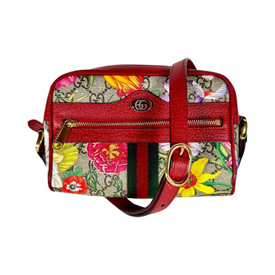 GUCCI Ophidia Mini GG Supreme Crossbody Bag Red 517350