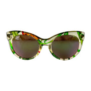 Gucci - Transparent Floral Chrome & Mirror Sunglasses