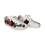 Gucci - Women's Ace White Embroidered Floral Sneakers