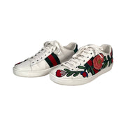 Gucci - Women's Ace White Embroidered Floral Sneakers