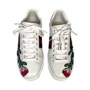 Gucci - Women's Ace White Embroidered Floral Sneakers