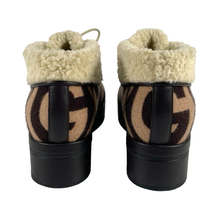 Gucci - Wool Shearling Rhombus Victor Ankle Boots