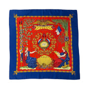 Hermes - Repoblique Francaise Liberte Egalite Fraternite 1789 Blue Silk Scarf