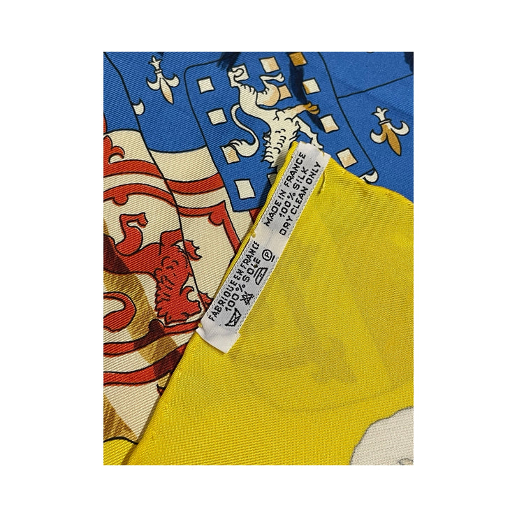 Hermes - Vintage Yellow Carre 90 Pavois Ship Flag Silk Scarf