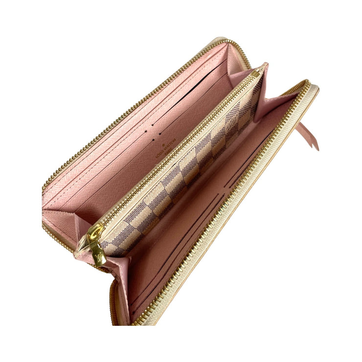 Louis Vuitton - Damier Azur Clemence Zip Wallet Pink Interior