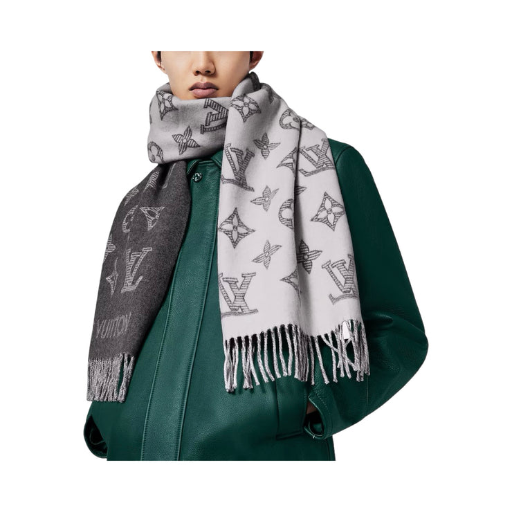 Louis Vuitton - Grey Monogram Shadow Scarf