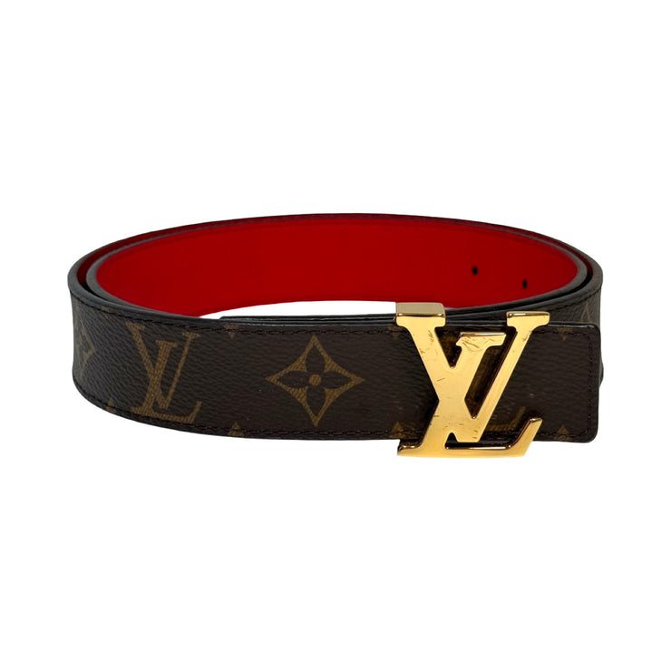 Louis Vuitton - LV Initiales 30mm Reversible Monogram & Red Belt 85/34