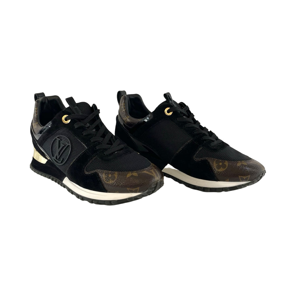 Louis Vuitton Run Away Monogram Sneakers Black Suede | FOMO