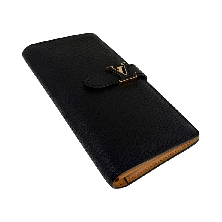 Louis Vuitton - Taurilon LV Vertical Capucines Black Wallet