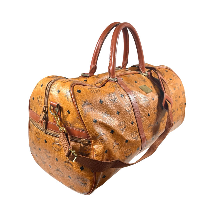 MCM - Cognac Visetos Boston Duffle Bag 55 w/Strap