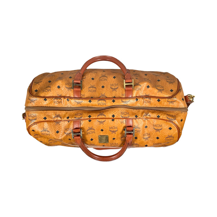 MCM - Cognac Visetos Boston Duffle Bag 55 w/Strap