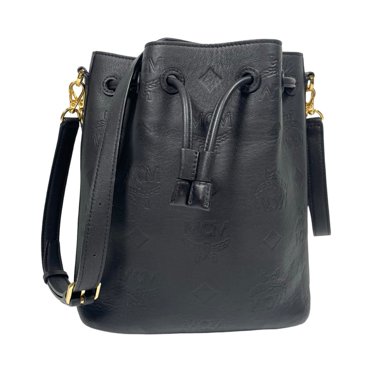 MCM - Medium Dessau Drawstring In Embossed Monogram Leather