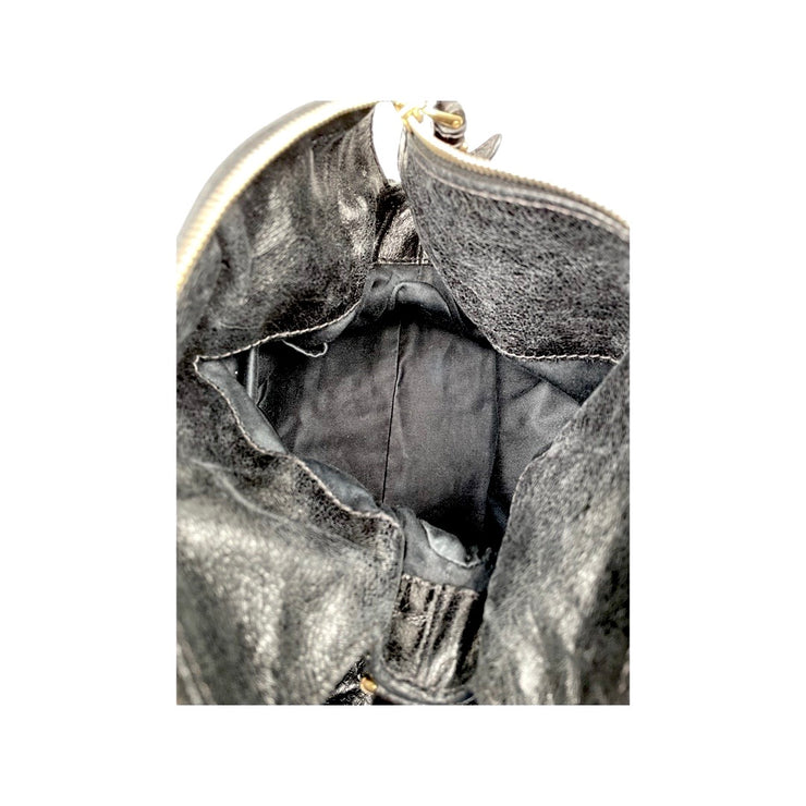 MIU MIU bow black leather bag gold hardware