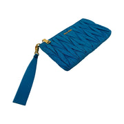 Miu Miu - Blue Faile Matelasse Wristlet Zip Pouch