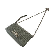 Miu Miu - Grey Nappa Matelasse Pearl & Crystal Crossbody Wristlet