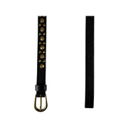 Miu Miu - Studded Brass Black Leather Belt