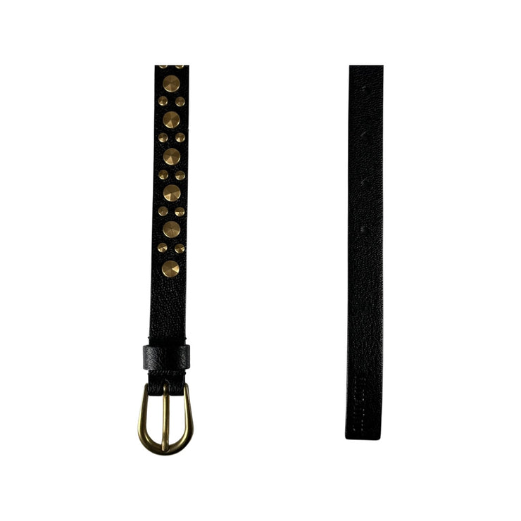 Miu Miu - Studded Brass Black Leather Belt
