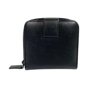 Prada - Black Saffiano Leather Compact Zip Wallet