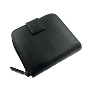 Prada - Black Saffiano Leather Compact Zip Wallet