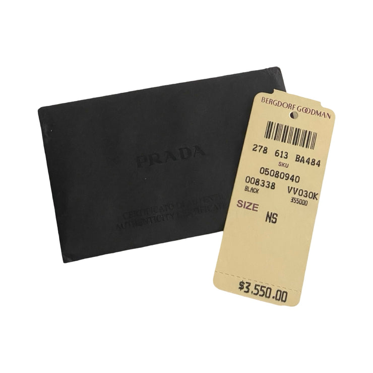 Prada - Black Saffiano Leather Trolley Rolling Luggage