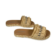 Prada - Calzature Donna Rafia Naturale Slide Sandals