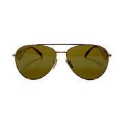 Prada - Gold Aviator Black Logo Sunglasses