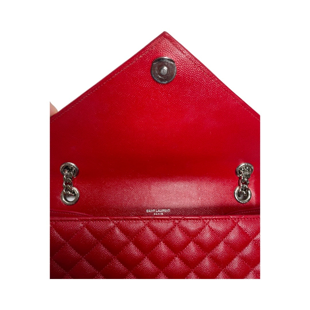 Saint Laurent Red Grain De Poudre Envelope Cassandra Bag – FOMO