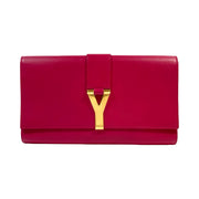 Saint Laurent - Y Ligne Fuchsia Leather Clutch