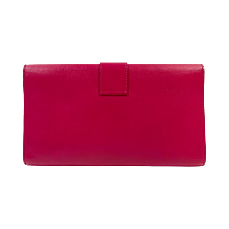 Saint Laurent - Y Ligne Fuchsia Leather Clutch