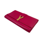 Saint Laurent - Y Ligne Fuchsia Leather Clutch