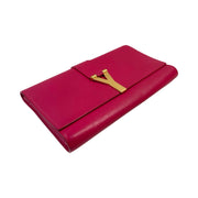 Saint Laurent - Y Ligne Fuchsia Leather Clutch