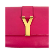 Saint Laurent - Y Ligne Fuchsia Leather Clutch
