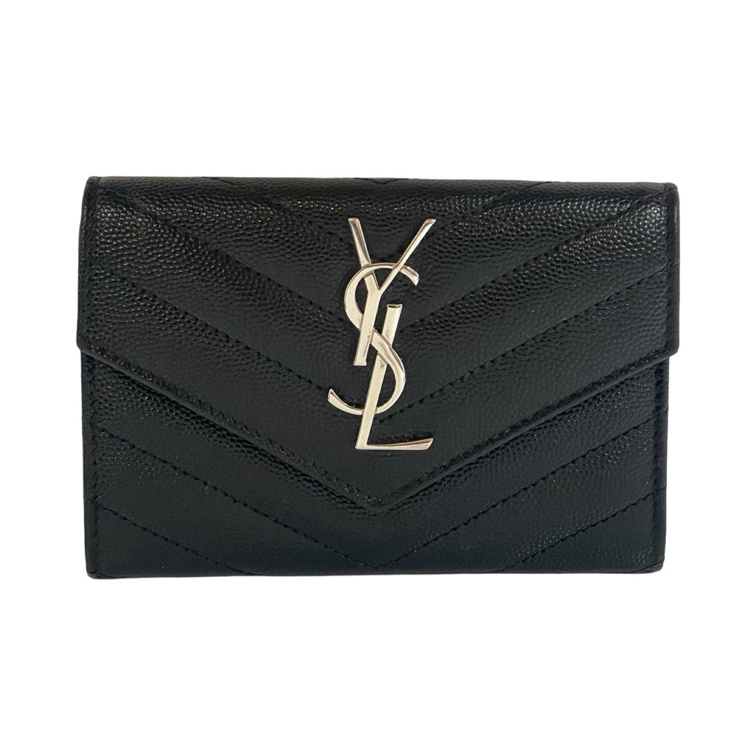 Saint Laurent Black Smooth Calfskin Monogram Downtown Cabas
