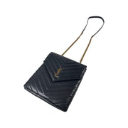 Saint Laurent - YSL Black Quilted Lambskin Double Flap Shoulder Bag