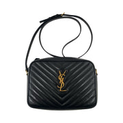 Saint Laurent - YSL Lou Medium Quilted Black Leather Camera Bag