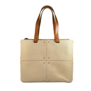 Tod's - Tan Structured Canvas & Leather Tote