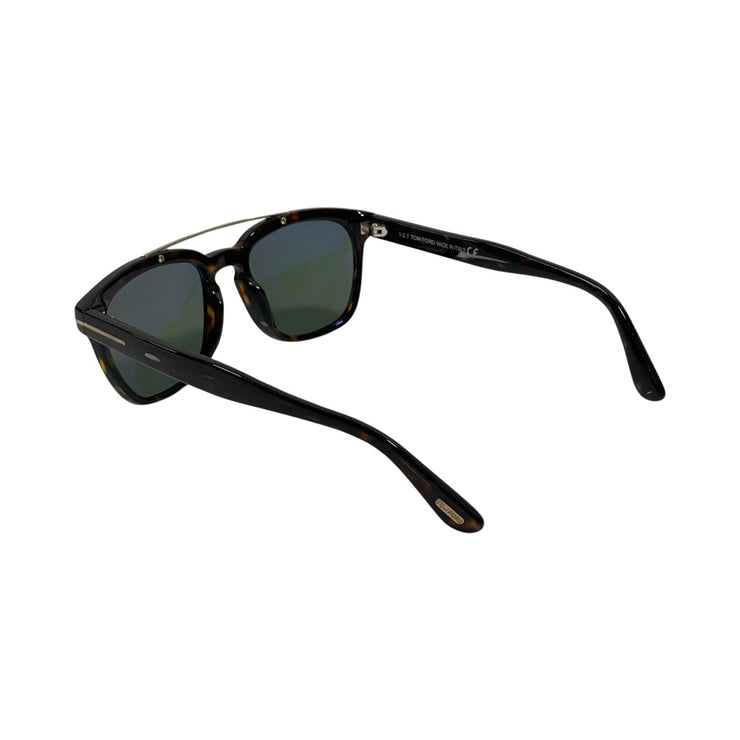 Tom Ford - Holt Dark Havana Polarized Sunglasses w/Brow Bar