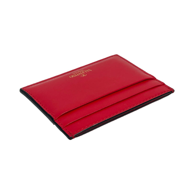 Valentino Garavani - Red Leather Rockstud Card Holder