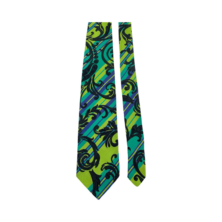 Versace - Avocado Striped Baroque Silk Tie