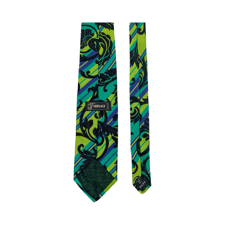 Versace - Avocado Striped Baroque Silk Tie