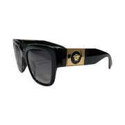 Versace - Black & Gold Medusa Polarized Sunglasses