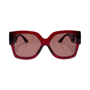 Versace - Oversized Pomegranate Greek Key Sunglasses