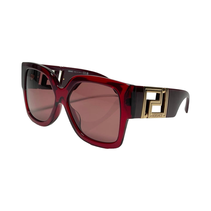 Versace - Oversized Pomegranate Greek Key Sunglasses