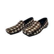 Versace - Vintage White & Brown Houndstooth Pony Hair Loafers